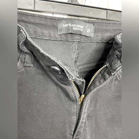 Just Black Denim stretch racer stripe frayed hem jeans size 27 - Picture 9 of 9